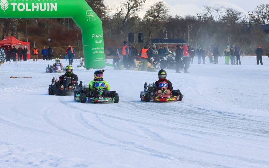 El Municipio de Tolhuin acompañó la exitosa carrera de karting sobre hielo organizada por la APKU 2000.